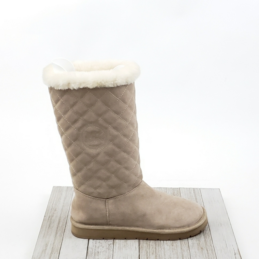 Michael Kors Winter Fur Boots Sandy Quilted Suede